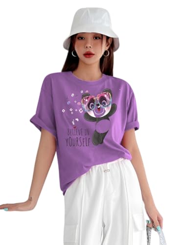 Image of Parona Polyester Casual Round Neck Printed T-Shirt | Half Sleeves Tshirt for Women