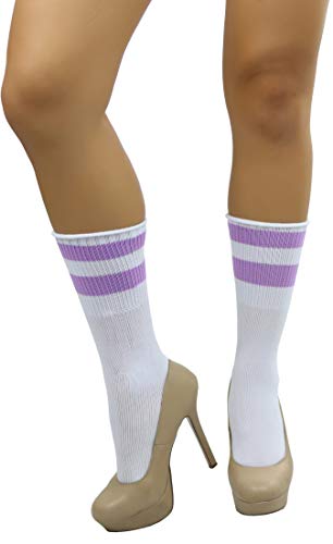 Image of ToBeInStyle Women's Acrylic Ankle Hi With Double Stripe Top Crew Fun Athletic Socks