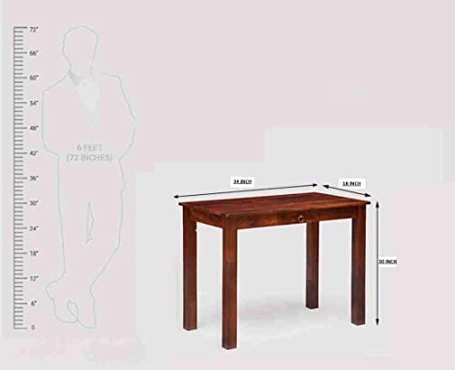 Image of SONA ART & CRAFTS Solid Sheesham Wooden Study Table for Adults with 2 Drawers Storage | Study Desk for Adults | Computer Table for Home Writing Office Desk (Honey Finish)