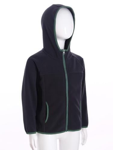 Kids Boys Girls Solid Full-Zip Fleece Jacket Youth Long Sleeve Coat Windproof Hoodie Sweatshirt Outerwear4