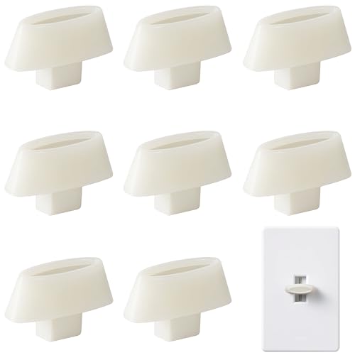 moonoom 8 Pcs Dimmer Replacement Knob, White Dimmer Slide Knobs, Light Switch Button Replacement for Easier Installation Non-Universal