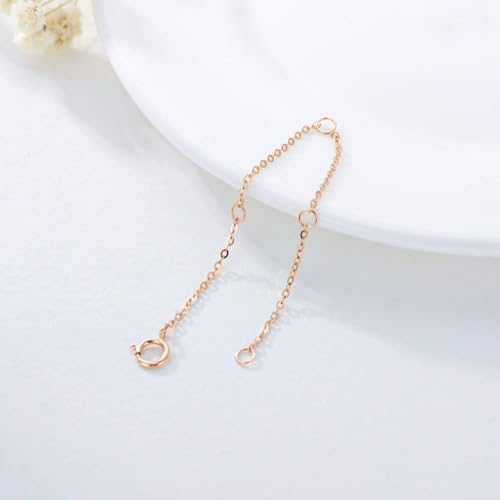 Image of 14K Gold Chain Extender for Women, Yellow Gold /White Gold /Rose Gold Adjustable Gold Necklace Anklet EXtension Chain, Available in 2 /3 /4 Inch