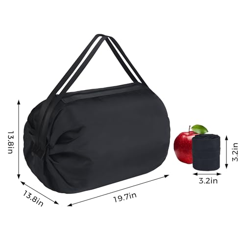 Duffle Bag for Travel Foldable Backpack Woman Man Large Tote Bag Cute Packable Weekender Overnight Bag, Classic Black2