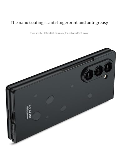 Image of Midkart Matte Case Compatible with Samsung Galaxy Z Fold 6 (Release 2024) with Front Glass Cover Hard PC Thin Independent Camera Protection, Black