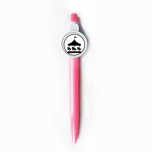 Stylo à bille rétractable silhouette carrousel idée cadeau originale encre bleue