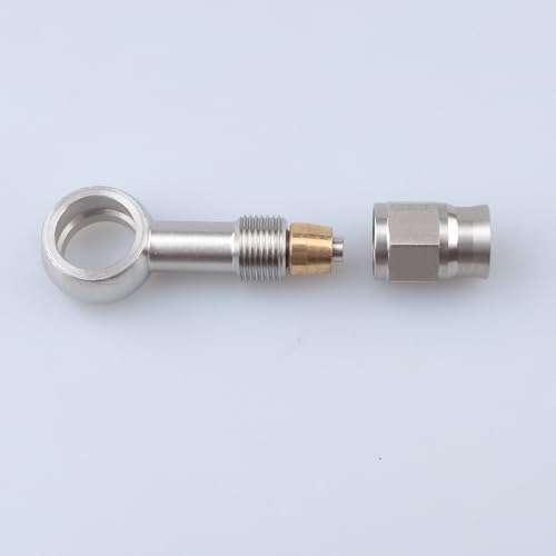 Image of AC PERFORMANCE 3AN to 11.2mm Banjo Brake Hose Fitting Stainless Steel 42mm | PTFE hose end for braided brake hose, length 42mm