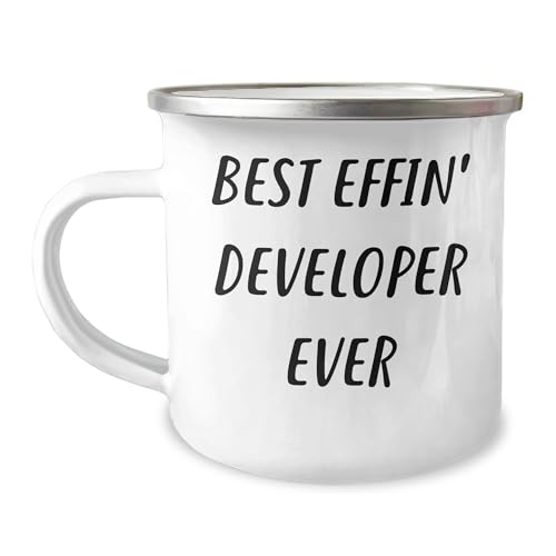 Best Effin' Developer Ever Christmas Camping Mug for Men Gifts from Friends, Perfect Developer Gifts for Him
