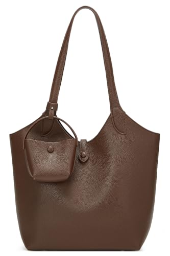 2025 PU Leather Tote Bag for Women Fall Winter Shoulder Handbag with Cute Mini Charm Pouch Fashion Purse