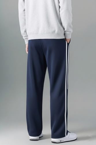 Image of Men's Relaxed Fit Solid Striped Pattern Lycra Blend Straight Trouser Pant with Standard Length and Elastic Band Closure Type | Trouser for Men Regular Fit | Loose Pant for Man
