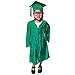 Happy Graduates Small Kelly Green Shiny Child Graduation Cap, Gown, Tassel and 2025 Charm Set, Kindergarten Graduation Cap And Gown Set, For Kids And Preschool