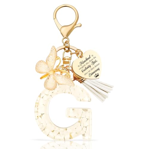 Anruzon Schlüsselanhänger Mädchen Buchstabe - Schlüsselanhänger mit Anfangsbuchstaben Schlüssel Anhänger - Einschulung Geschenk - Keychain Geschenk für Kinder, Mädchen, Frauen