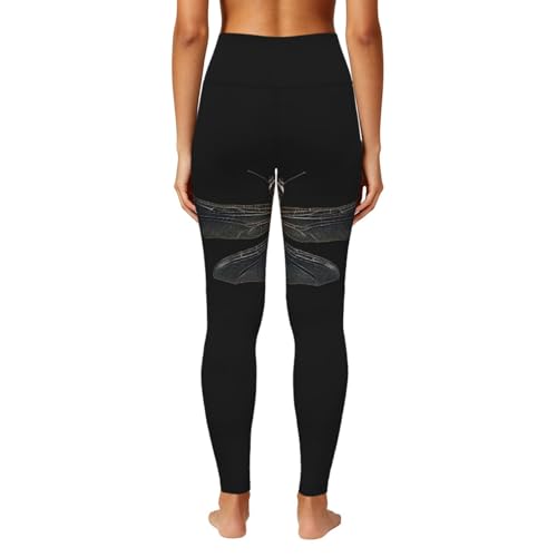 Leggings para correr con bolsillos y estampado de libélula para tu rutina activa diaria 4