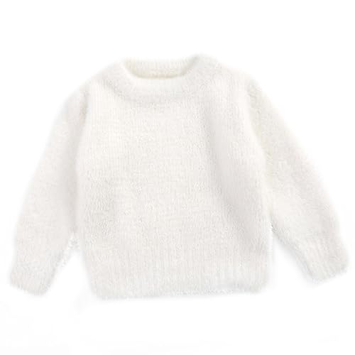 Image of Curipeer Baby Sweater Solid Ruffle Basis Pullover Sweater Turtleneck Longsleeve Fall Clothes for Baby Girl and Boy 6M-4T