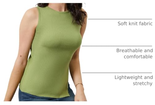 Image of OLAPTA Women Asymmetrical Button Down Side Split Sleeveless Tank Tops Boat Neck Slim Fit Summer Casual Side Button Knit Vest