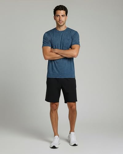 Image of Real Essentials 4 Pack: Men's Dry-Fit Short Sleeve Pocket Crew Performance Athletic T-Shirt (Available in Big & Tall)