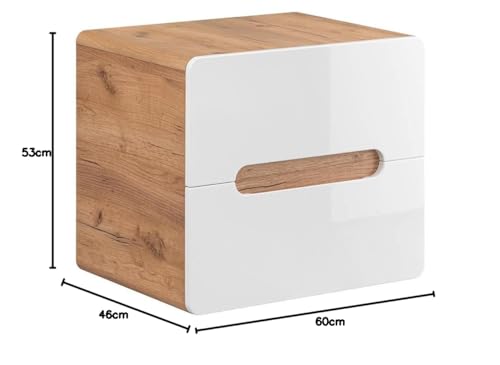 COMAD Aruba White Waschbeckenunterschrank, 60 cm, Weiß, glänzend, moderne Badezimmermöbel