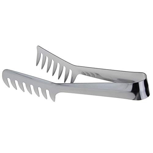 Baitu 9 Inch Stainless Steel Spaghetti Tongs,Kitchen Pasta Tongs Comb Shaped Heat Resistant Food Clips BBQ Clamp Tongs Noodles Pasta Clip Cooking Tool