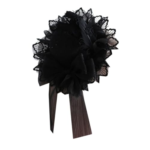 [ボズとガルヤ] ゴスロリ 髪飾り 翼 ヘアアクセサリー ロリータ ミニハット 悪魔 可愛い お姫様 ヘッドドレス ガールズ 黒 リボン付き レース ゴシック イベント ハロウィン コスチューム 学園祭 文化祭 パーティー