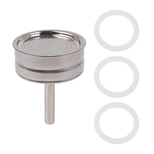 BQLZR Coffee Machine Gasket Seals Funnels Filters Mesh Kits Replacement for Bialetti BQLZR Coffee Machine Gasket Seals Funnels Filters Mesh Kits Replacement for Bialetti