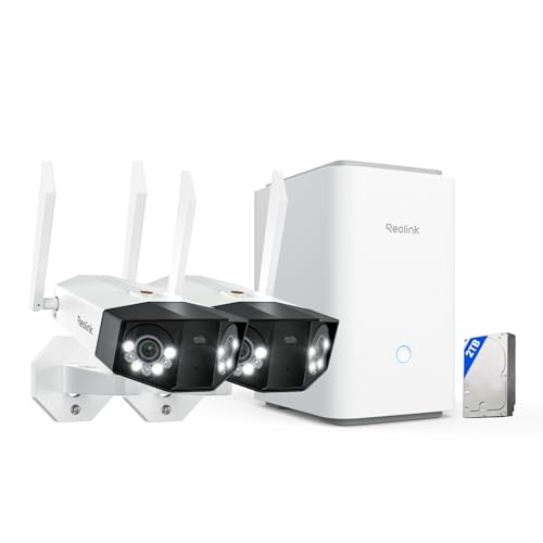 REOLINK Home Hub Pro with 2X Duo 3 WiFi Bundle, 16MP Outdoor Security Camera with Dual-Lens, Centralized Control, 2TB HDD Included, No Monthly Fees