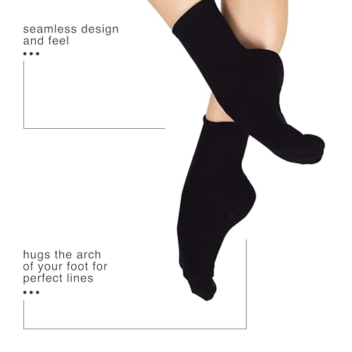 Natalie Dancewear NSOCKBLK Womens Skin Tone Ankle Dance Socks Black Nsock thumb #3