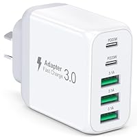 USB C Charger Block, 60W 5-Port USB C Wall Charger Type C Fast Charging Blocks Cube Hub, Multiple Ports PD Power Adapter QC Wall Plug Brick for iPad iPhone 17 16 15 14 13 12 Pro Max Galaxy Tablet