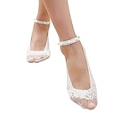 ➤ Einfach mit allen Outfits zu kombinieren: Spitzenperlensocken, eleganter Stil, einfach zu kombinieren mit Schuluniformen, Freizeitjeans, Shorts und Röcken, Lederschuhen, Slippern, Stiefeletten und allen Arten von Schuhen. Diese durchsichtigen Socken sind perfekt für Frauen und Mädchen, um sie mit Turnschuhen, High Heels, flachen Schuhen und Loafern zu kombinieren