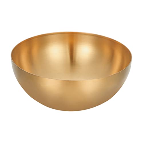 UPKOCH Edelstahl Salatschale Single- Layer Suppenschüssel Reisschale Praktische Lebensmittel Servierschüssel Küche Geschirr (Golden 20 cm) Cover