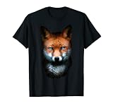 Renard Tête Yeux Bleus Créatif Art Animal Renard T-Shirt