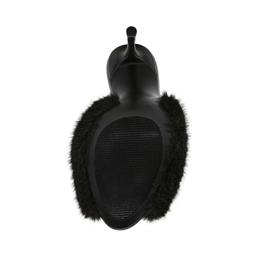 Steve Madden Women's Priya Fur, Black, 7.5