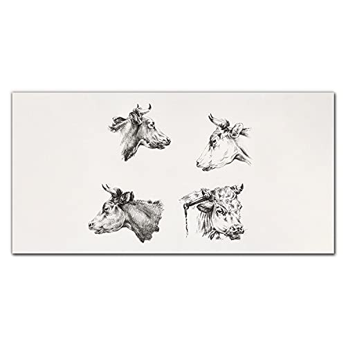 Photo sur verre acrylique haut de gamme de vache, tableau d'art mural 100x50cm