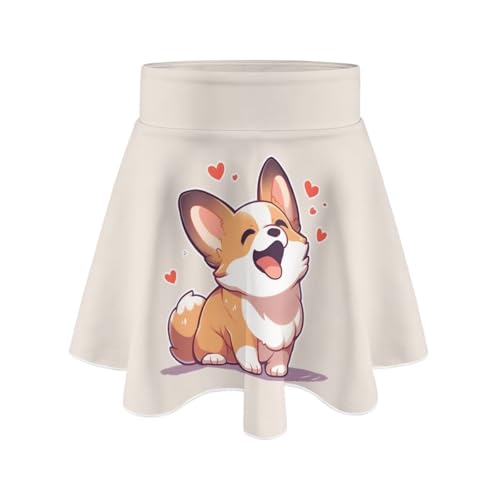 YEXIATODO Cute Puppy Girls Pleated Skirt with Shorts Age 5 2-in-1 Tennis Athletic School Kids Teen Skorts with Pockets Shorts High Waisted Golf Skorts Casual Party Dance Dress