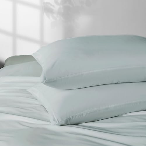 Image of 2 Pack Microfiber Queen Zipper Pillowcases, Soft Comfortable Not Shrink Light Blue Pillow Case, Breathable Pillow Cases Set of 2 (20x30 Inches)