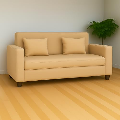 KENDALWOOD Furniture 2 Seater Sofa | Fabric 2 Seater Sofa Set | Sofa for Living Room & Home | Furniture for Office & Hotels | Fabric Color - Cream