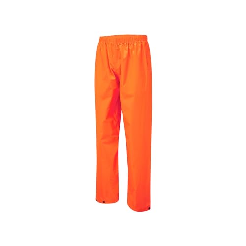 Image of Portwest S441 Rain Trousers Machine Washable Waterproof Fabric Sealed Seams | Black, Small, 100% Polyester, Reach Compliant PVC Coating, Fully Elasticated Waistband, Side Access Openings, Sun Protection