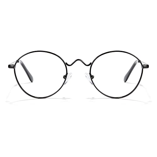 Image of Cyxus Blue Light Blocking Glasses Round Metal Frame Computer Glasses | Blue light blocking glasses featuring round metal frame, comfortable fit and versatile use for work, study and entertainment