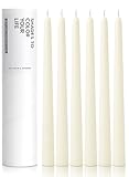 Homeology 6 PK 10' Classic Taper Candles, Ivory, 7-8 Hours Long Burning, Unscented Tall Candlesticks