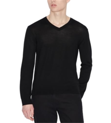 Armani Exchange Men's Merino Wool V-Neck Pullover with Icon Logo