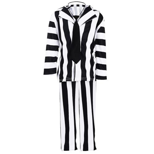 Disfraz infantil Halloween rayas blanco y negro miniatura 3