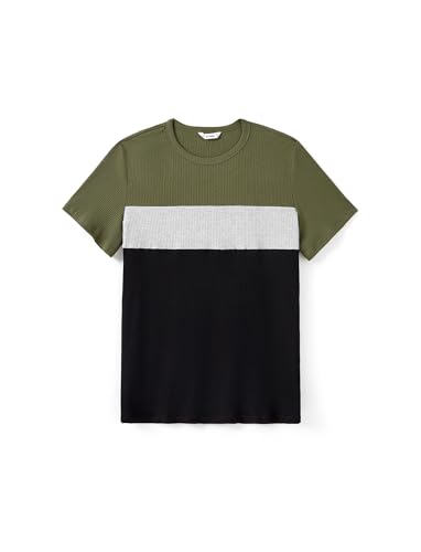 Image of PATPAT Matching Family Outfits Mom and Me Matching Outfits Short Sleeve Round Neck Midi Shirt Dress