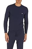 Emporio Armani Underwear Herren Long Sleeves Soft Modal T-Shirt, Blue, XL