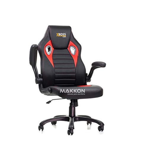 Cadeira Gamer Preta com Vermelho MK-794 - Makkon