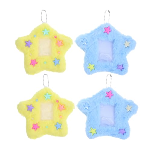 Portatarjetas de peluche en estrella: llavero protector para credenciales y fotos de estudiantes