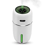 Luz de noche LED silenciosa y de 7 colores - Este humidificador portátil USB solo crea un sonido de menos de 35 dB, que es muy silencioso. Luz de noche suave que lo hace perfecto para dormir. Presione el botón durante 1,5 segundos, la luz cambiará automáticamente. Presione nuevamente por 1.5 segundos, la luz se volverá sólida.