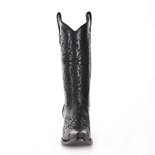 Image of Corral Boots Womens Embroidered Snip Toe Casual Boots Mid Calf Mid Heel 2-3 inch