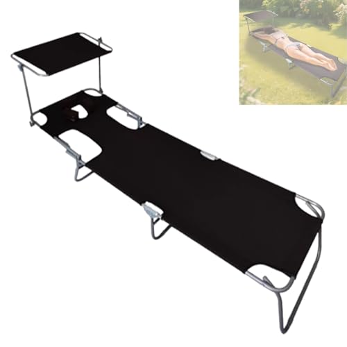 Cama reclinable ajustable para exteriores con agujeros para la cara y los brazos para bronceado, relajación en el patio, piscina, camping