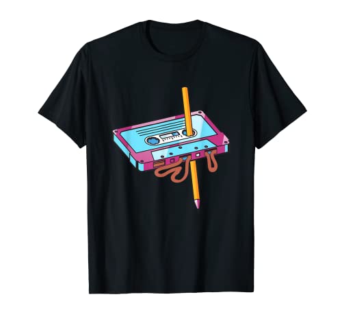 Cassette Mixtape 80s 90s Classic - Cinta de audio con lápiz Camiseta