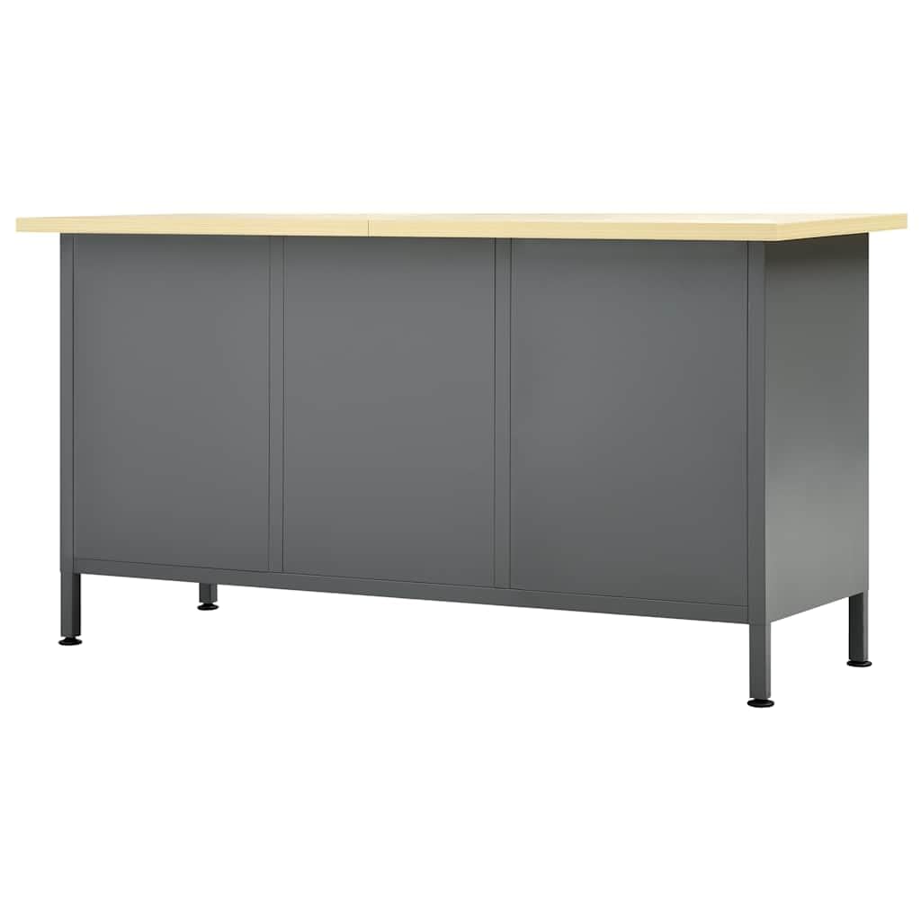 Banco de trabajo con 6 cajones, mesa de trabajo de acero, 160 x 60