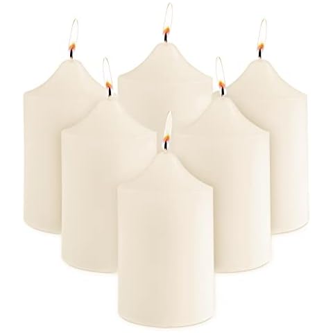 Super Z Outlet 2 x 3 Unscented Ivory Pillar Candles (Set of 6) Cover