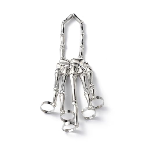 Image of Via Mazzini Alloy Punk Bikers Bones Style Long Full Fingers Ring With Bracelet For Men And Women (Ring0810) Free Size